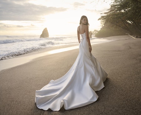 Bride In A More Sustainable Wedding Dress Called Jasper By Sottero And Midgley