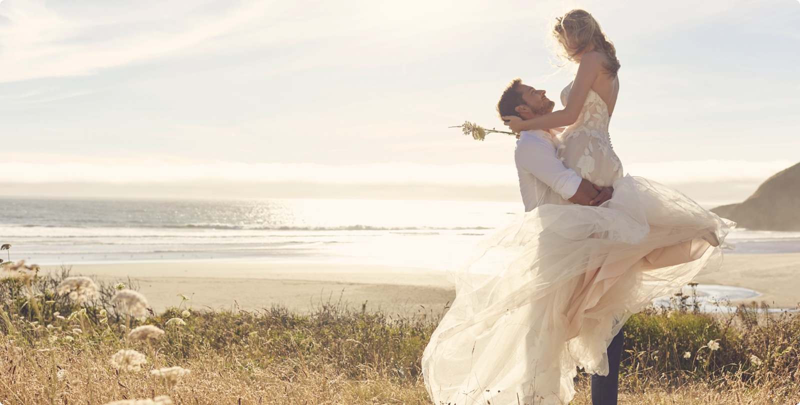 Trio of brides, wearing a Rebecca Ingram, Sottero and Midgley, and Maggie Sottero dress